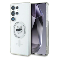 Samsung Galaxy S25 Ultra – Karl Lagerfeld Button Choupette Head Printed Logo MagSafe dėklas - Baltas