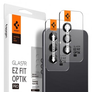 Kameros apsauga Spigen OPTIK.TR ”EZ FIT” CAMERA PROTECTOR 2-PACK GALAXY S23 FE Juodas Kameros apsauga Spigen OPTIK.TR ”EZ FIT” CAMERA PROTECTOR 2-PACK GALAXY S23 FE Juodas