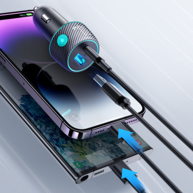 Car charger 60W USB-C USB-A Joyroom JR-CCN01 | Juodas 2 Car charger 60W USB-C USB-A Joyroom JR-CCN01 | Juodas 2