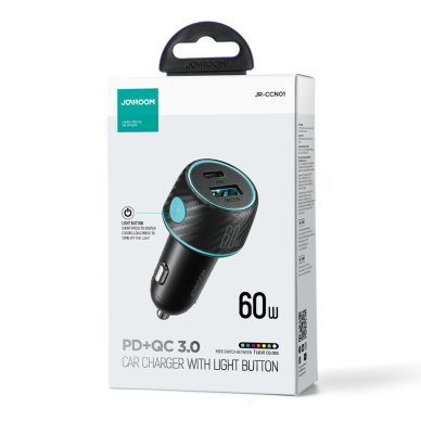Car charger 60W USB-C USB-A Joyroom JR-CCN01 | Juodas 7 Car charger 60W USB-C USB-A Joyroom JR-CCN01 | Juodas 7