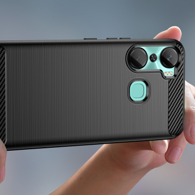 Dėklas Carbon flexible Infinix Hot 12 Pro Juodas 4 Dėklas Carbon flexible Infinix Hot 12 Pro Juodas 4