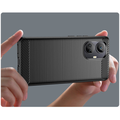 Dėklas Carbon Case flexible Realme 10 Pro+ Juodas 6 Dėklas Carbon Case flexible Realme 10 Pro+ Juodas 6