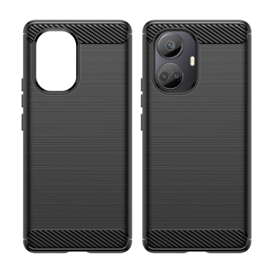 Dėklas Carbon Case flexible Realme 10 Pro+ Juodas Dėklas Carbon Case flexible Realme 10 Pro+ Juodas