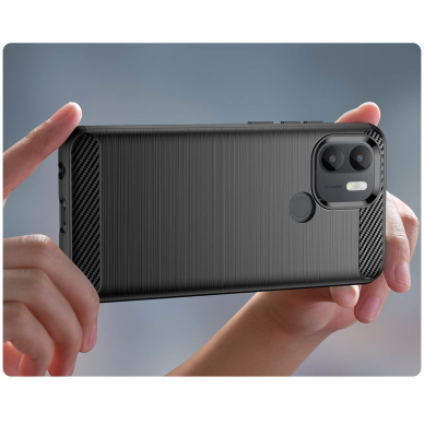 Dėklas Carbon Case flexible Xiaomi Redmi A1+ Juodas 4