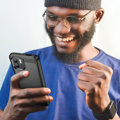 Dėklas Carbon Case flexible Xiaomi Redmi A1+ Juodas 7
