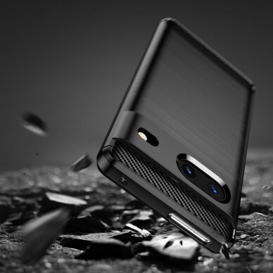 Dėklas Carbon Case flexible Google Pixel 7 Juodas 4