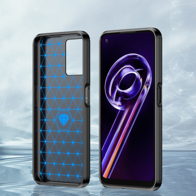 Dėklas Carbon Case Flexible Realme 9 Pro Juodas 3 Dėklas Carbon Case Flexible Realme 9 Pro Juodas 3