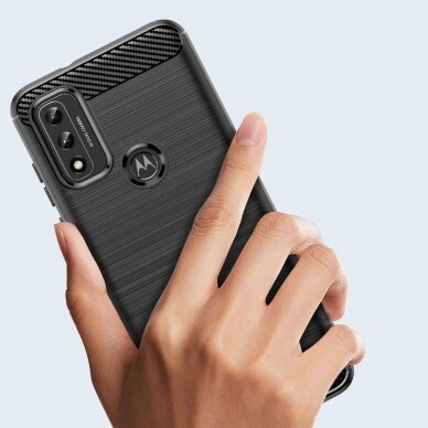Dėklas Carbon Case Flexible Motorola Moto G Play 2022 Juodas 1