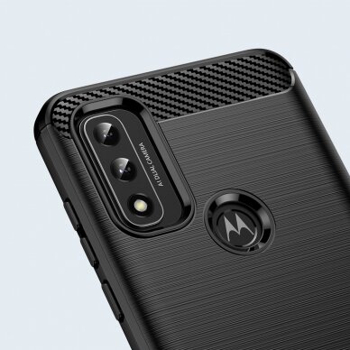 Dėklas Carbon Case Flexible Motorola Moto G Play 2022 Juodas 5