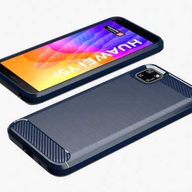 Dėklas Carbon Case Flexible Huawei Y5p Juodas 5
