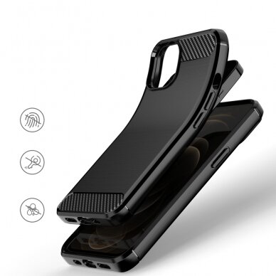 Dėklas Carbon Case Flexible iPhone 13 juodas 3