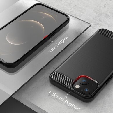 Dėklas Carbon Case Flexible iPhone 13 juodas 4