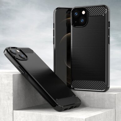 Dėklas Carbon Case Flexible iPhone 13 juodas 7