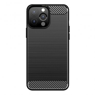 Dėklas Carbon Case Flexible iPhone 13 Pro Max juodas 7