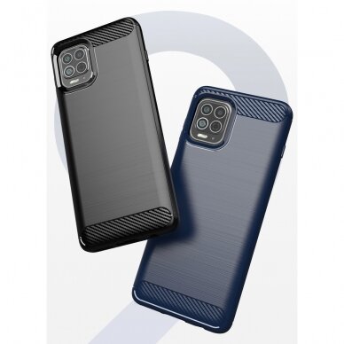 Dėklas Carbon Flexible TPU Case Motorola Moto G100 / Edge S Juodas 2