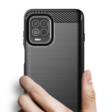 Dėklas Carbon Flexible TPU Case Motorola Moto G100 / Edge S Juodas 3
