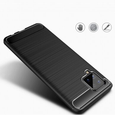 Dėklas Carbon Case TPU Case Samsung Galaxy A42 5G Juodas 3