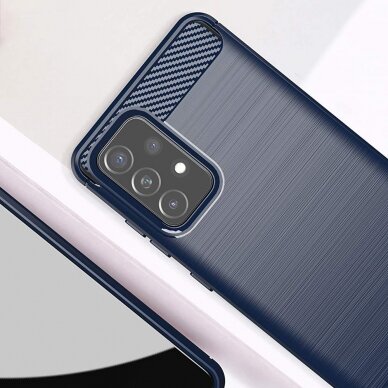 Dėklas Carbon Case Flexible Cover TPU Case for Samsung Galaxy A72 4G Mėlynas 1