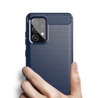 Dėklas Carbon Case Flexible Cover TPU Case for Samsung Galaxy A72 4G Mėlynas 3 Dėklas Carbon Case Flexible Cover TPU Case for Samsung Galaxy A72 4G Mėlynas 3