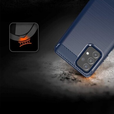 Dėklas Carbon Case Flexible Cover TPU Case for Samsung Galaxy A72 4G Mėlynas 4