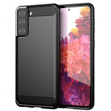 Dėklas Carbon Case Flexible Cover TPU Samsung Galaxy S21+ 5G (S21 Plus 5G) juodas Dėklas Carbon Case Flexible Cover TPU Samsung Galaxy S21+ 5G (S21 Plus 5G) juodas