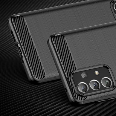 Dėklas Carbon Case TPU Samsung Galaxy A73 juodas 1 Dėklas Carbon Case TPU Samsung Galaxy A73 juodas 1