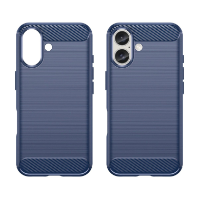 Silikoninis dėklas Carbon iPhone 16 Plus - Mėlynas 1 Silikoninis dėklas Carbon iPhone 16 Plus - Mėlynas 1