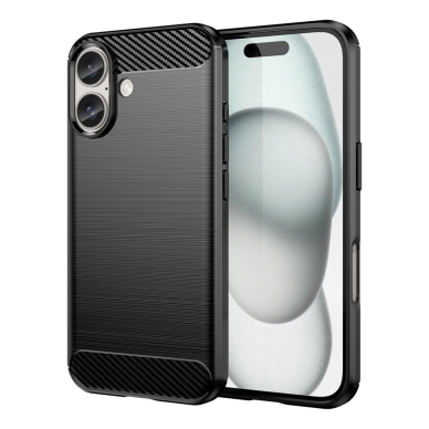 Silikoninis dėklas Carbon iPhone 16 Plus Silicone Case - Juodas Silikoninis dėklas Carbon iPhone 16 Plus Silicone Case - Juodas