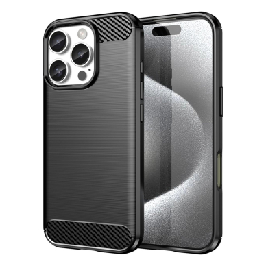Silikoninis dėklas Carbon iPhone 16 Pro Max Silicone Case - Juodas Silikoninis dėklas Carbon iPhone 16 Pro Max Silicone Case - Juodas