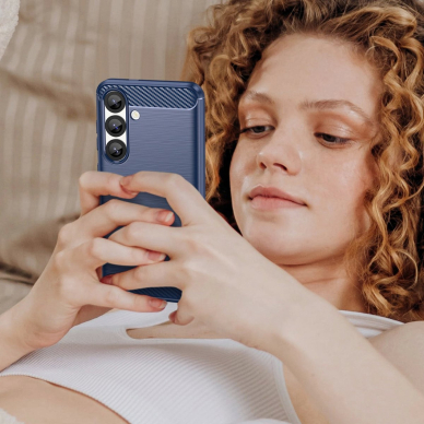 Carbon dėklas iPhone 16E - mėlynas 8