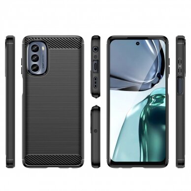 Dėklas Carbon Case flexible Motorola Moto G62 5G Juodas 1 Dėklas Carbon Case flexible Motorola Moto G62 5G Juodas 1