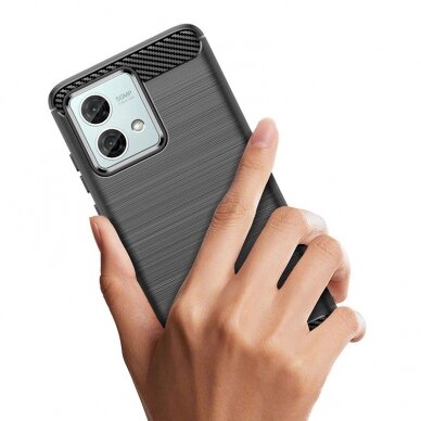 Dėklas Carbon Case for Motorola Moto G84 - Juodas 4