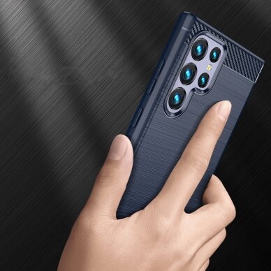 Dėklas Carbon Case Samsung Galaxy S23 Ultra mėlynas 3
