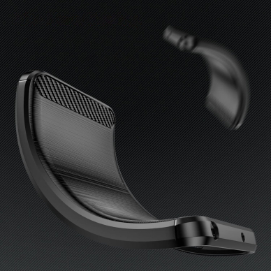 Akcija! Dėklas Carbon Flexible Xiaomi Redmi 11A / Poco C55 / Redmi 12C Juodas  2