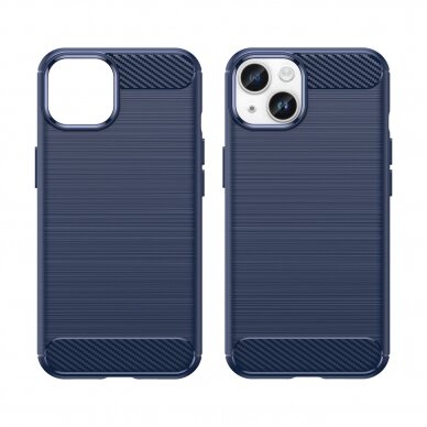 Dėklas Carbon Case flexible iPhone 14 Mėlynas 7 Dėklas Carbon Case flexible iPhone 14 Mėlynas 7