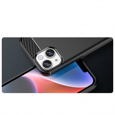 Dėklas Carbon Case flexible iPhone 14 Mėlynas 8 Dėklas Carbon Case flexible iPhone 14 Mėlynas 8