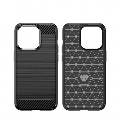 Dėklas Carbon Case flexible iPhone 14 Pro Juodas 13 Dėklas Carbon Case flexible iPhone 14 Pro Juodas 13