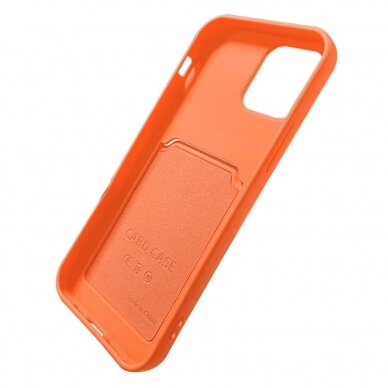 Dėklas su kišenėle kortelėms Card Case silicone wallet iPhone 11 Pro Max Raudonas 6