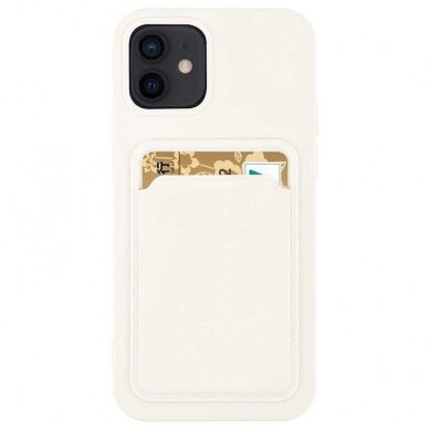 Dėklas su kišenėle kortelėms Card Case Xiaomi Redmi 10X 4G / Xiaomi Redmi Note 9 Baltas 1