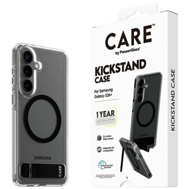 Samsung Galaxy S26+ CARE by PanzerGlass Black Kickstand & QI dėklas – skaidrus 5