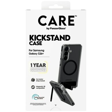 Samsung Galaxy S26+ CARE by PanzerGlass Black Kickstand & QI dėklas – skaidrus 6
