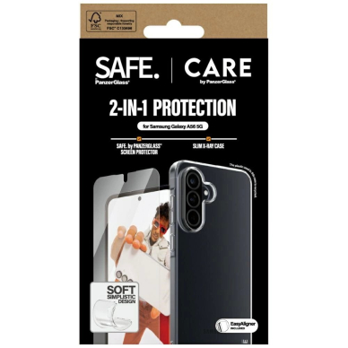 CARE by PanzerGlass Fashion 2in1 Dėklas+Glass skirtas Samsung Galaxy A56 5G - Permatomas 3 CARE by PanzerGlass Fashion 2in1 Dėklas+Glass skirtas Samsung Galaxy A56 5G - Permatomas 3