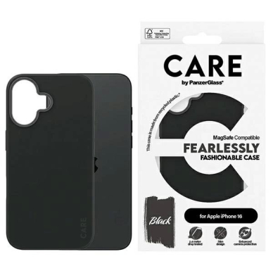 iPhone 16 – CARE by PanzerGlass Fashion dėklas 6.1" - Juodas/Juodas MagSafe 1377