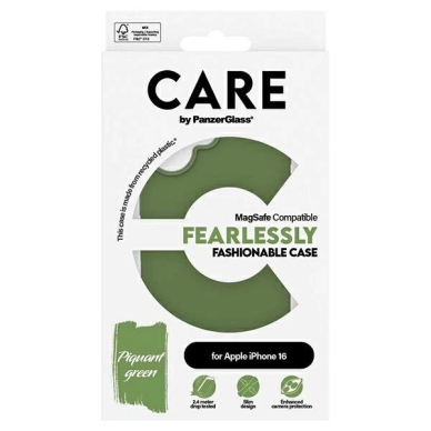 iPhone 16 – CARE by PanzerGlass Fashion dėklas 6.1" - Žalias/Žalias MagSafe 1385 3