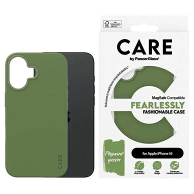 iPhone 16 – CARE by PanzerGlass Fashion dėklas 6.1" - Žalias/Žalias MagSafe 1385 iPhone 16 – CARE by PanzerGlass Fashion dėklas 6.1" - Žalias/Žalias MagSafe 1385