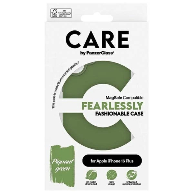 iPhone 16 Plus – CARE by PanzerGlass Fashion dėklas 6.7" - Žalias/Žalias MagSafe 1387 3