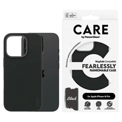 iPhone 16 Pro – CARE by PanzerGlass Fashion dėklas 6.3" - Juodas/Juodas MagSafe 1378 iPhone 16 Pro – CARE by PanzerGlass Fashion dėklas 6.3" - Juodas/Juodas MagSafe 1378