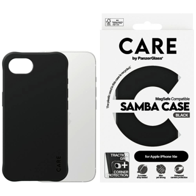 CARE by PanzerGlass Fashion MagSafe iPhone 16e Dėklas - Juodas CARE by PanzerGlass Fashion MagSafe iPhone 16e Dėklas - Juodas