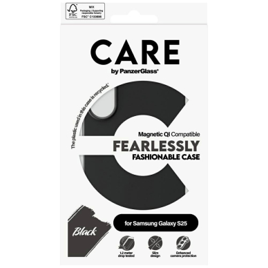 CARE by PanzerGlass Fashion QI Dėklas skirtas Samsung Galaxy S25 - Juodas 3