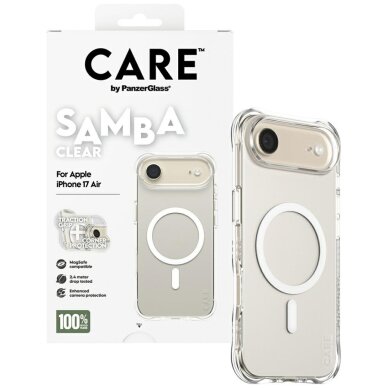 iPhone Air dėklas CARE by PanzerGlass Fashionable Samba, su balta MagSafe – skaidrus 3